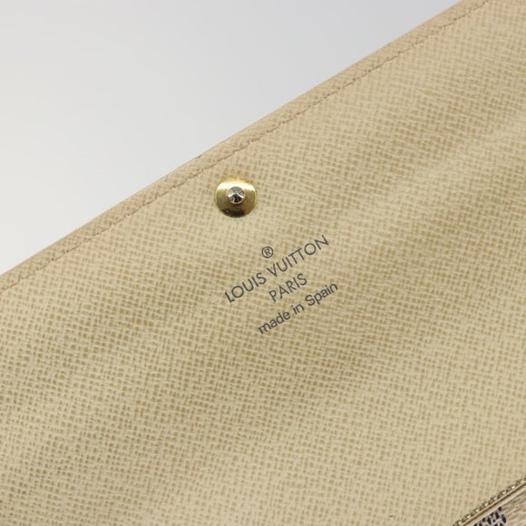 LOUIS VUITTON Damier Azur Portefeuille Sarah Long Wallet N61735 LV Auth 196461V