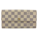 LOUIS VUITTON Damier Azur Portefeuille Sarah Long Wallet N61735 LV Auth 196461V-13
