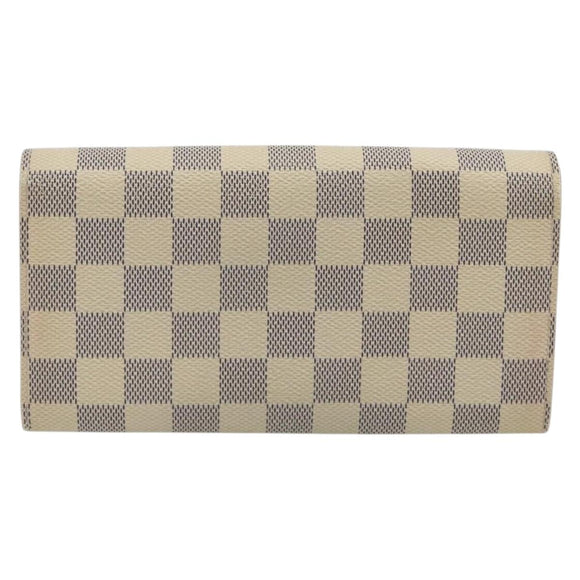 LOUIS VUITTON Damier Azur Portefeuille Sarah Long Wallet N61735 LV Auth 196461V