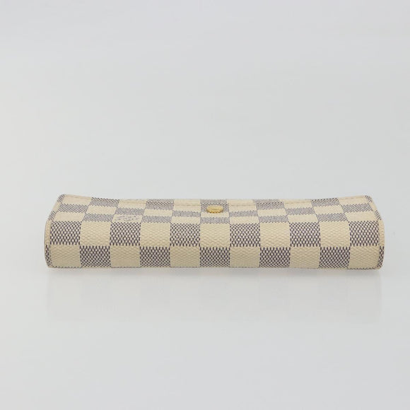 LOUIS VUITTON Damier Azur Portefeuille Sarah Long Wallet N61735 LV Auth 196461V