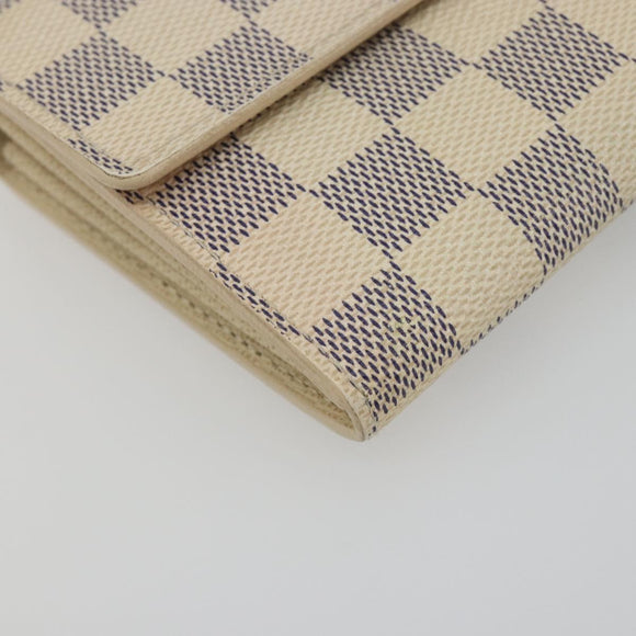 LOUIS VUITTON Damier Azur Portefeuille Sarah Long Wallet N61735 LV Auth 196461V