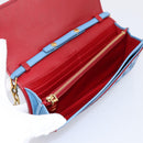 Miu Miu Matelasse Chain Shoulder Bag Leather Blue Gold Auth 196462V-10