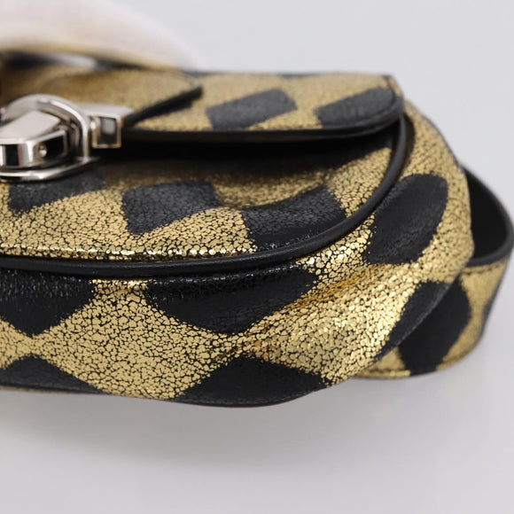 GUCCI Children's Waist Bag Leather Gold Silver 605112 Auth 196463V