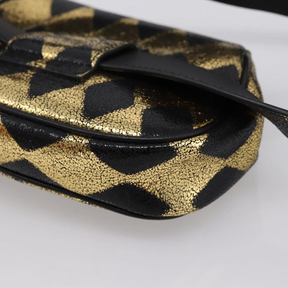GUCCI Children's Waist Bag Leather Gold Silver 605112 Auth 196463V