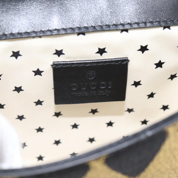 GUCCI Children's Waist Bag Leather Gold Silver 605112 Auth 196463V