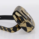 GUCCI Children's Waist Bag Leather Gold Silver 605112 Auth 196463V-3