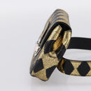 GUCCI Children's Waist Bag Leather Gold Silver 605112 Auth 196463V-4