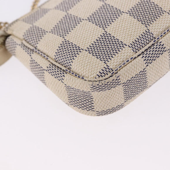LOUIS VUITTON Damier Azur Mini Pochette Accessoires Pouch N58010 LV Auth 196465