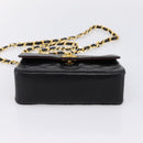 CHANEL Mini Matelasse 17 Chain Bag Lamb Skin Black Gold CC Auth 196466SAV-9