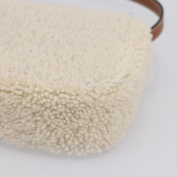 CELINE Triomphe Mini Claude Shoulder Pouch Bore Beige Gold Auth 196467SAM
