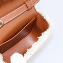 CELINE Triomphe Mini Claude Shoulder Pouch Bore Beige Gold Auth 196467SAM-17