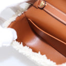 CELINE Triomphe Mini Claude Shoulder Pouch Bore Beige Gold Auth 196467SAM-18