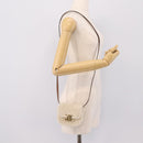 CELINE Triomphe Mini Claude Shoulder Pouch Bore Beige Gold Auth 196467SAM-21