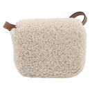 CELINE Triomphe Mini Claude Shoulder Pouch Bore Beige Gold Auth 196467SAM-3
