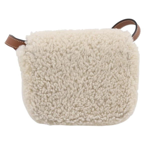 CELINE Triomphe Mini Claude Shoulder Pouch Bore Beige Gold Auth 196467SAM