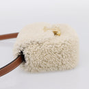 CELINE Triomphe Mini Claude Shoulder Pouch Bore Beige Gold Auth 196467SAM-4