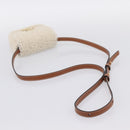 CELINE Triomphe Mini Claude Shoulder Pouch Bore Beige Gold Auth 196467SAM-7