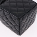 CHANEL Matelasse Chain Shoulder Pouch Lamb Skin Black Gold Tone CC Auth 196469M-12