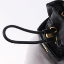 CHANEL Matelasse Chain Shoulder Pouch Lamb Skin Black Gold Tone CC Auth 196469M-15