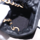 CHANEL Matelasse Chain Shoulder Pouch Lamb Skin Black Gold Tone CC Auth 196469M-17