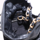 CHANEL Matelasse Chain Shoulder Pouch Lamb Skin Black Gold Tone CC Auth 196469M-19