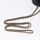 CHANEL Matelasse Chain Shoulder Pouch Lamb Skin Black Gold Tone CC Auth 196469M-7