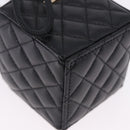 CHANEL Matelasse Chain Shoulder Pouch Lamb Skin Black Gold Tone CC Auth 196470M-10