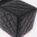 CHANEL Matelasse Chain Shoulder Pouch Lamb Skin Black Gold Tone CC Auth 196470M-12