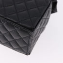 CHANEL Matelasse Chain Shoulder Pouch Lamb Skin Black Gold Tone CC Auth 196470M-13