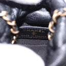 CHANEL Matelasse Chain Shoulder Pouch Lamb Skin Black Gold Tone CC Auth 196470M-16