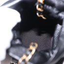 CHANEL Matelasse Chain Shoulder Pouch Lamb Skin Black Gold Tone CC Auth 196470M-17
