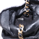CHANEL Matelasse Chain Shoulder Pouch Lamb Skin Black Gold Tone CC Auth 196470M-20