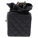 CHANEL Matelasse Chain Shoulder Pouch Lamb Skin Black Gold Tone CC Auth 196470M-3