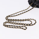 CHANEL Matelasse Chain Shoulder Pouch Lamb Skin Black Gold Tone CC Auth 196470M-7