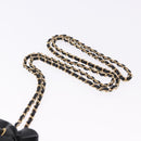 CHANEL Matelasse Chain Shoulder Pouch Lamb Skin Black Gold Tone CC Auth 196470M-8