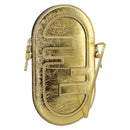 FENDI Olock Phone Holder Shoulder Pouch Leather Gold Auth 196474A-1