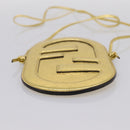 FENDI Olock Phone Holder Shoulder Pouch Leather Gold Auth 196474A-9