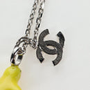 CHANEL COCO Mark Necklace Metal Silver CC Auth 196476SAM-10
