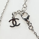 CHANEL COCO Mark Necklace Metal Silver CC Auth 196476SAM-12