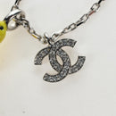 CHANEL COCO Mark Necklace Metal Silver CC Auth 196476SAM-4