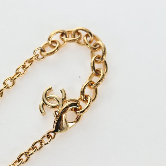 CHANEL COCO Mark Necklace Metal Gold Tone CC Auth 196477SAM