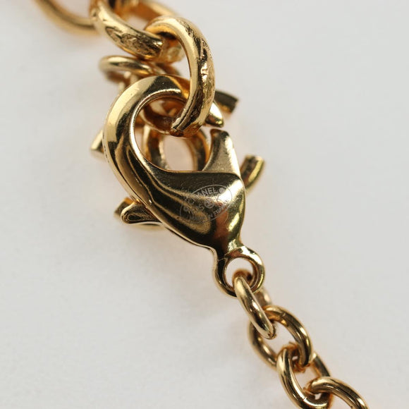 CHANEL COCO Mark Necklace Metal Gold Tone CC Auth 196477SAM