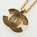 CHANEL COCO Mark Necklace Metal Gold Tone CC Auth 196477SAM-8