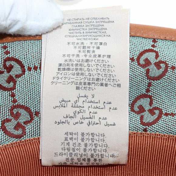 GUCCI GG Canvas Hat M Green Gold Auth 196482M