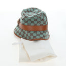GUCCI GG Canvas Hat M Green Gold Auth 196482M-12
