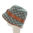 GUCCI GG Canvas Hat M Green Gold Auth 196482M-3