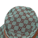 GUCCI GG Canvas Hat M Green Gold Auth 196482M-6