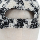 CHANEL COCO Mark Cap Tweed M White CC Auth 196483SAM-10