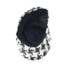 CHANEL COCO Mark Cap Tweed M White CC Auth 196483SAM-11