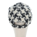 CHANEL COCO Mark Cap Tweed M White CC Auth 196483SAM-3